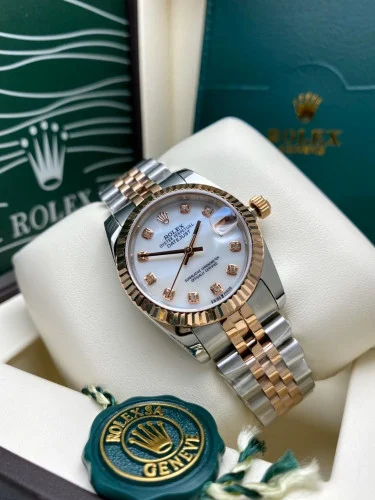 Master Copy Rolex Gray and Golden Chain with Half white Base (Small)